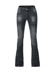 Flare Leg Low Waist Bootcut Denim Pants