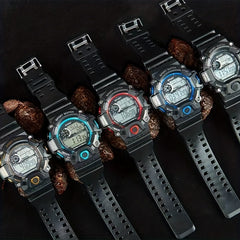 Men Silicone Strap Sporty Date Alarm Stopwatch Digital Watch