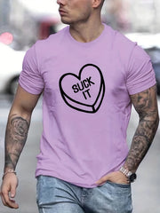 Men's Suck It Print T shirt Casual Tee