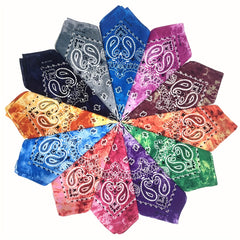 12 Pack Tie Dye Bandana Cotton Bandanas Cowboy Paisley Handkerchiefs