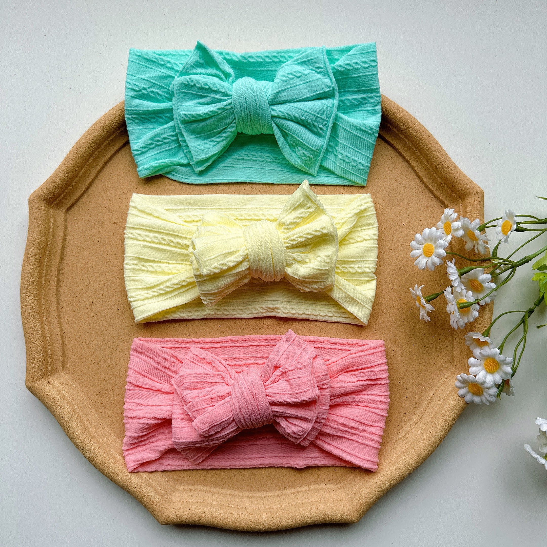 3pcs Bowknot Wide Headband Hairband for Baby Girls