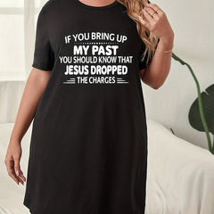 Slogan Print Loungewear Dress