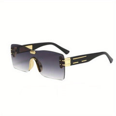 Men's Rimless One Lens Sunglasses Polarize UV Protection