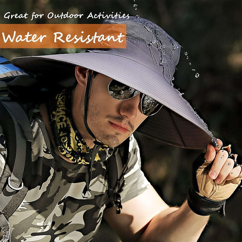 UPF50 Waterproof Wide Brim Bucket Hat for Fishing Hiking