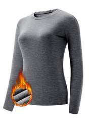 Soft Thermal Underwear Top Solid Long Sleeve Women's Loungewear