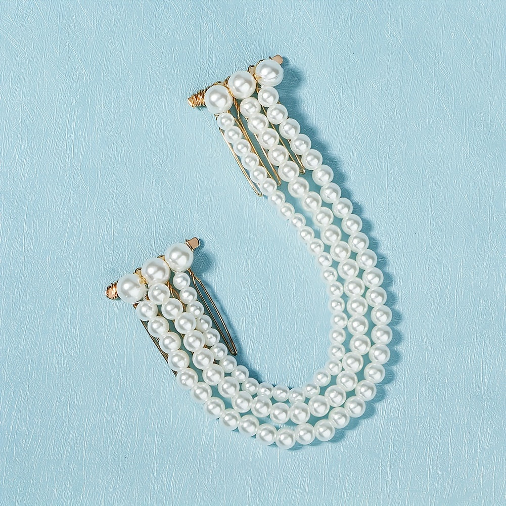 Faux Pearl Hair Comb Bridal Wedding Hairpin Party Favor Decorations Tiara