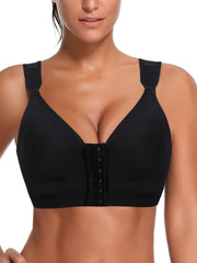 Front Closure Wireless Bra with Wide Straps - Women's Lingerie