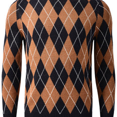 Men's Diamond Jacquard Crewneck Sweater