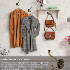 8pcs Vintage Double Hook Wall Hanging Coat Hook