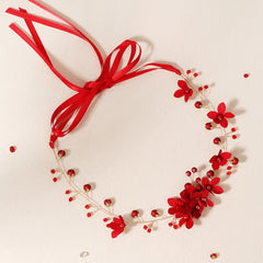 Red Pearl Flower Hairband Headband Party Favor Decorations