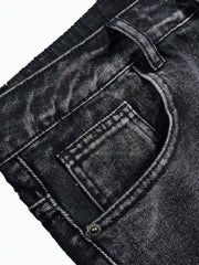 Men's Patchwork Ripped Jeans Casual Street Style Distressed Denim Pants