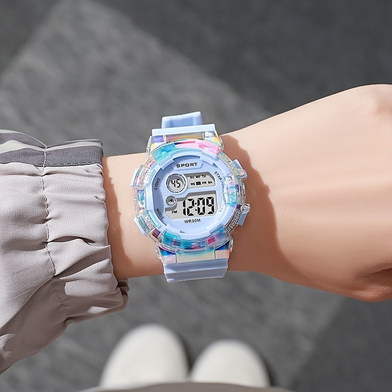 Vibrant Multifunctional Digital Watch Luminous Display Stopwatch Date Functions