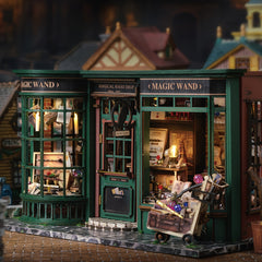 Magic House Dollhouse European Vintage Style With Furniture Dark Green