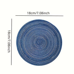 Round Braided Placemats Set Of 5 Table Mats Woven Non Slip Place Mats