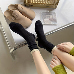 Striped Cotton Mid Calf Socks for Autumn/Winter