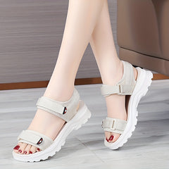 Women's Platform Sandals Hook & Loop Summer Shoes Comfortable Open Toe Sandals