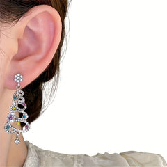 Sparkling Shiny Zircon Christmas Tree Earrings
