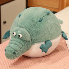 Chubby Green Crocodile Plush Toy with Drum Belly Soft Stuffed Animal S