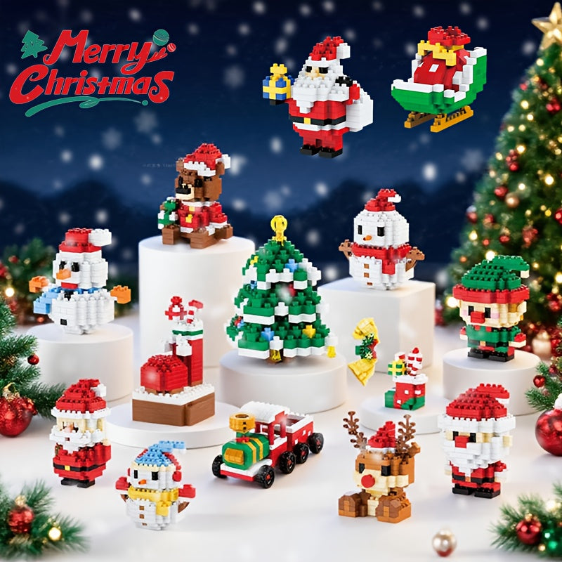 14pcs Christmas Building Block Set for Home Decor & Gifting