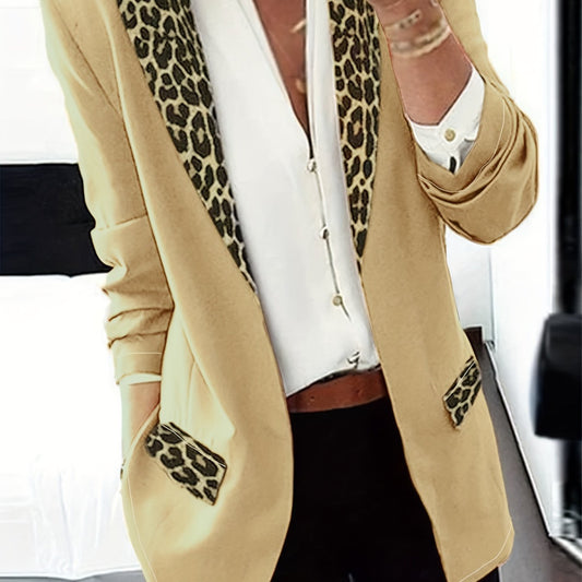 Leopard Print Blazer Long Sleeve