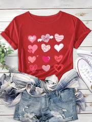 Heart Graphic Crew Neck Sports Top Workout T-shirt Women's Activewear