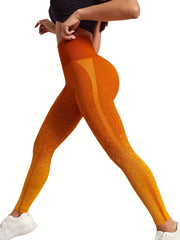 Seamless Gradient Leggings Sports Fitness Yoga Running Pants