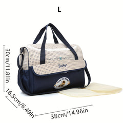 Functional Large Capacity Mommy Tote Bag Lightweight Polyester Diaper Bag