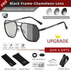 CLLOIO Men's High Photochromic Polarized Sunglasses Anti-glare Driving Glasses