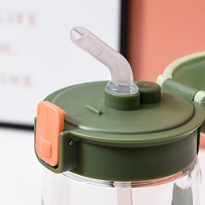 Portable Plastic Sport Water Bottle With Straw 520ml 17.58oz