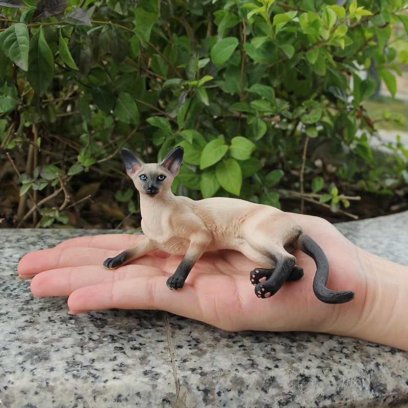Siamese Cat Solid Desktop Ornament Simulation Animal Model Toy