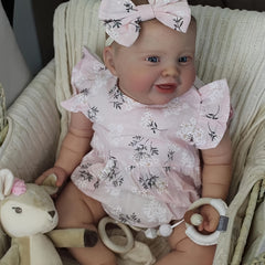 24" Reborn Doll with Hand Painted Hair Soft Realistic Vinyl Body