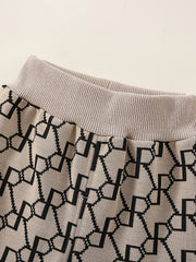 3pcs Baby Boy Bear Print Top & Geometric Cardigan & Matching Pants
