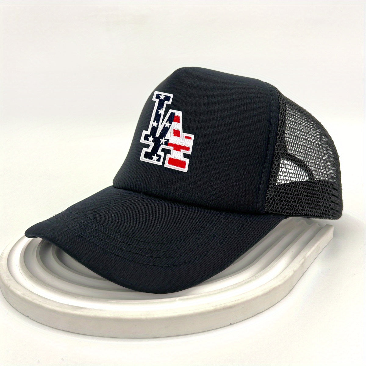 LA Embroidered Unisex Trucker Hat Solid Baseball Cap Dad Hats