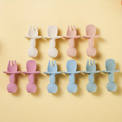 Silicone Baby Fork And Spoon Set for 4+ Months BPA Feeding Tableware