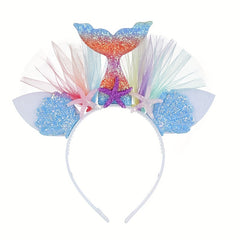 Mermaid Hair Hoop Party Hair Accessories Princess Mesh Flower Animal