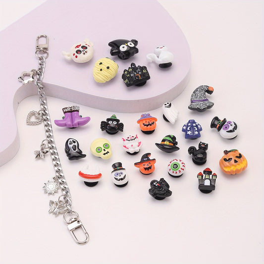 25pcs Cartoon Halloween Shoe Charms for Clogs & Garden Shoes DIY
