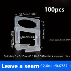 100pcs Tile Leveling System Clips 1.5mm DIY Tile Leveler Spacer
