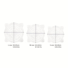10pcs Disposable Floor Drain Stickers Mesh Shower Drain Covers Hair Catchers