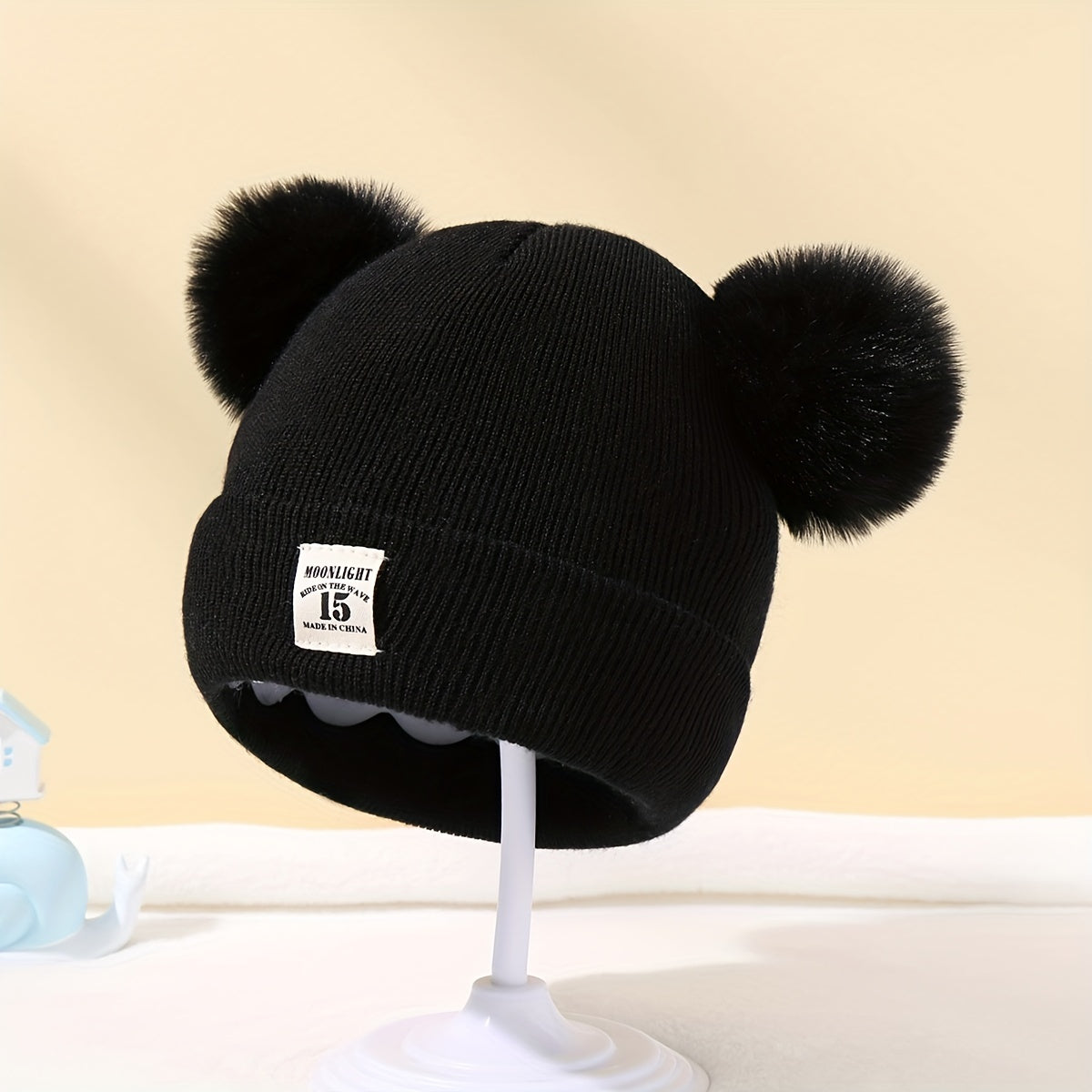 Baby Warm Knitted Hat Double Ball Boys Girls