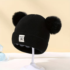 Baby Warm Knitted Hat Double Ball Boys Girls
