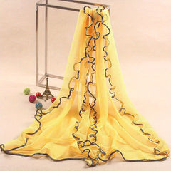 Sparkly Ruffles Scarf Solid Hijab Turban Travel Beach Towel