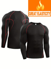 Men's Quick Drying Long Sleeve Stretch Crew Neck Undershirt