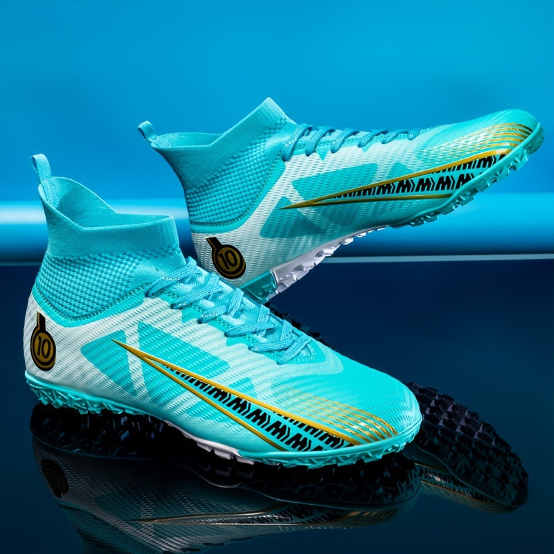 Men's High Top Turf Football Boots Anti-skid TF Soccer Cleats