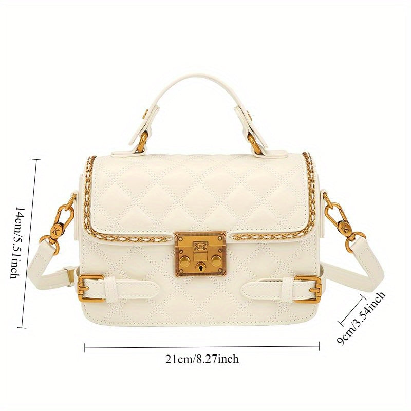 Quilted Crossbody Bag for Women with Detachable Strap