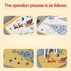 Christmas Lace Ruler Diy Photo Album Material Painting Stencil Hand Account Tool