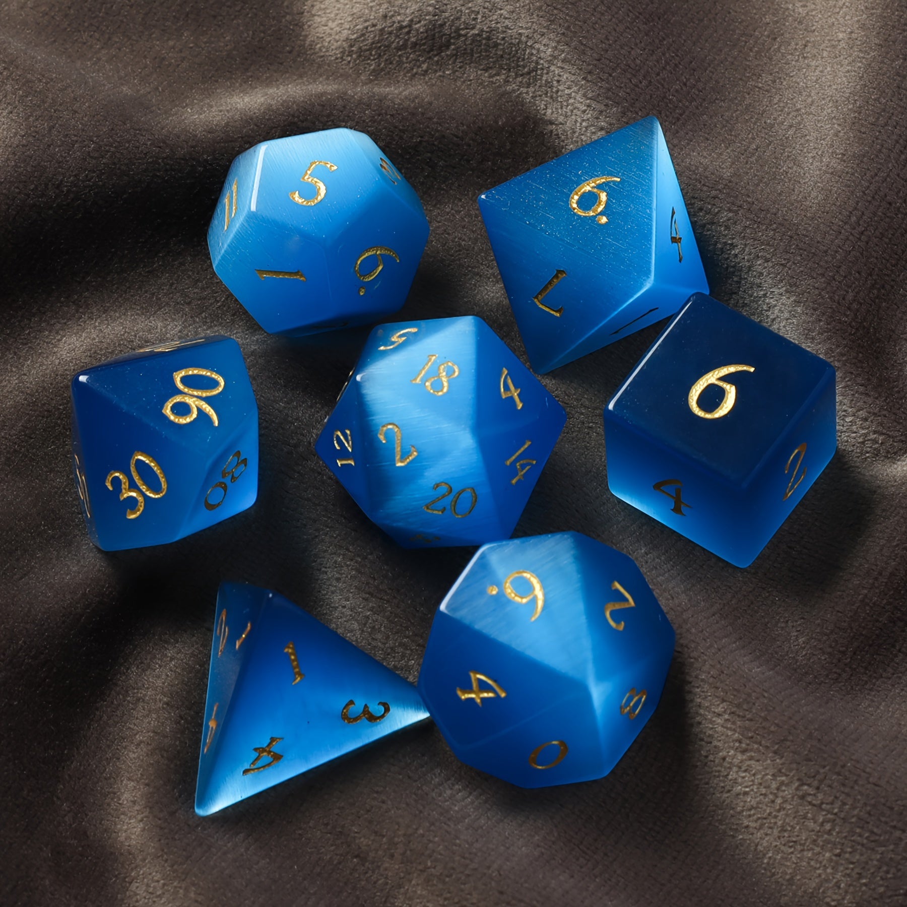 7pcs Cat's Eye Gem Dices For RPG Board Game Gift