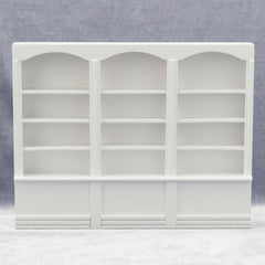 Dark Brown Wooden Triplet Bookcase Dollhouse Furniture