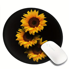 Sunflower Soft Mini Mouse Round Mouse Mat Non Slip Base Waterproof Mouse Pad