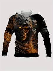 Y2K Skull Hoodie 3D Print Graphic Pullover Mens Clothing
