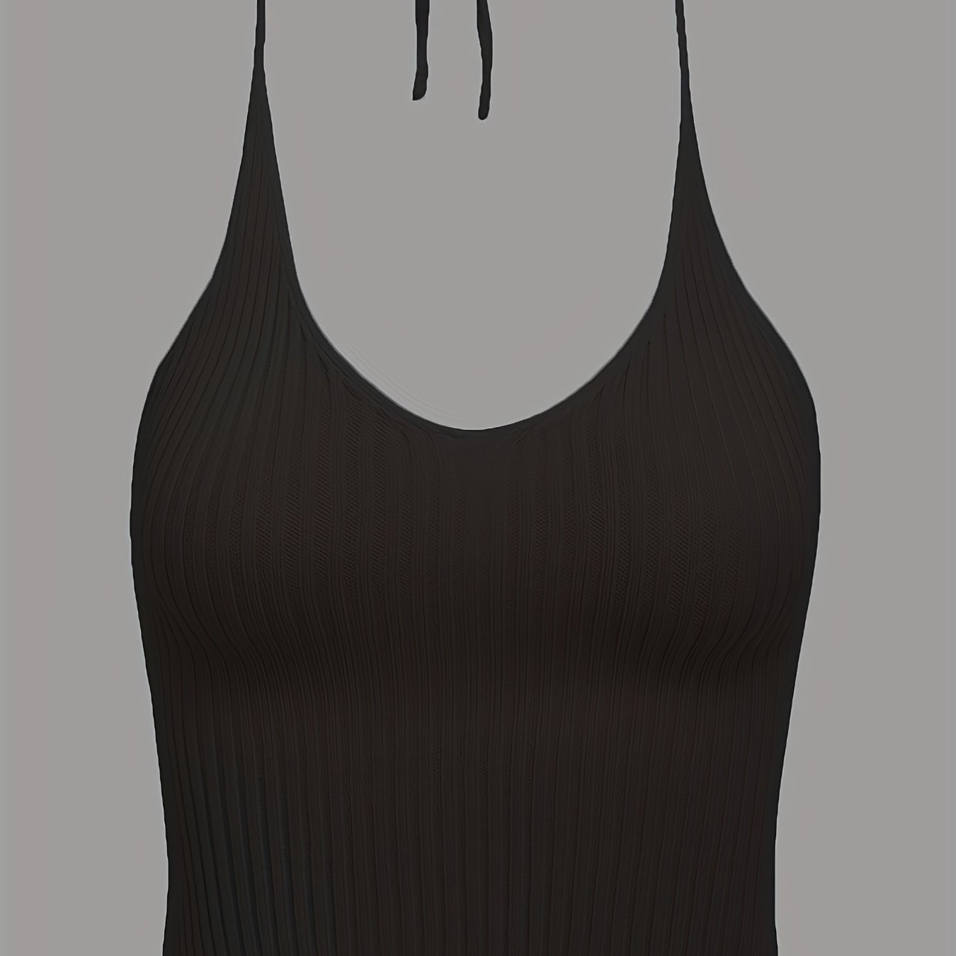 Sexy Lace Up Crop Halter Top Solid Sleeveless